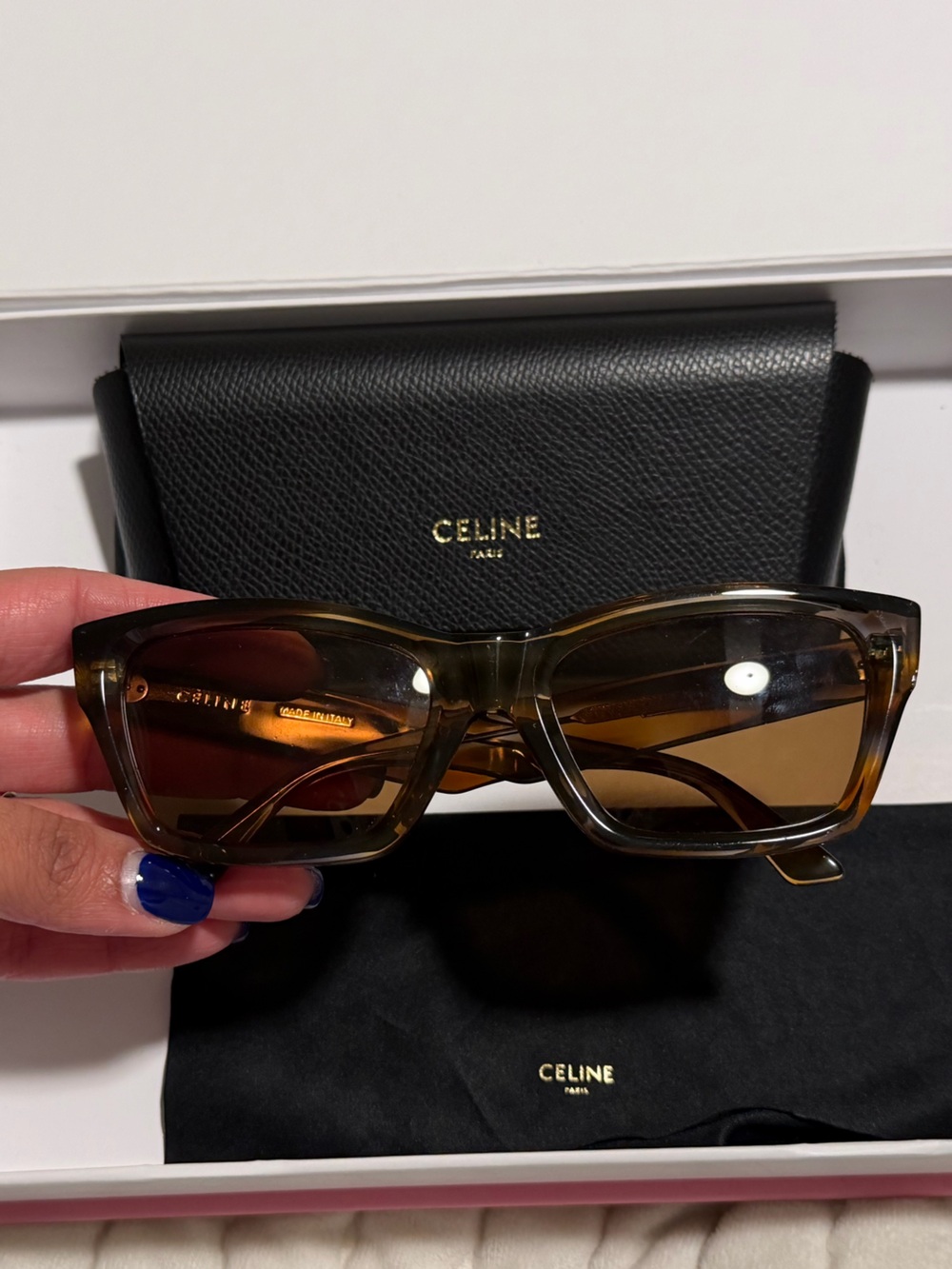 Celine Translucent Brown Square Sunglasses